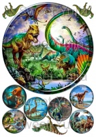 Вафельные картинки на тему: Динозавры