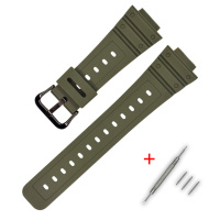 Ремінець для Casio G-Shock DW-5600 Army Green BK полімерний зелений (1051-1011)
