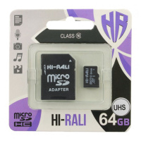 Карта пам'яті Hi-Rali microSDXC (UHS-1) 64 GB Card Class 10 з адаптером, Чорний - купити в SmartEra.ua