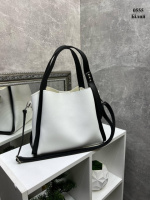 Три відділення. Біла - формат А4 - велика, стильна та зручна сумка (0555)