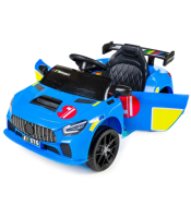 Детский спортивный электромобиль кабриолет со спойлером Cabrio 6V 5A (пульт, LED-фары, музыка), Синий