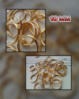 Соединительные колечки «двойные» . Размер - 10 мм. Упаковка - 5 грамм(прим.29шт). Цвет лимонное золото