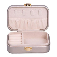 Шкатулка для украшений из эко кожи 12×7.5×4 см с застежкой органайзер для ювелирных изделий HP-5-34CR