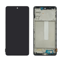 Дисплей для Samsung M526 Galaxy M52 (5G) (2021) с чёрным тачскрином и корпусной рамкой OLED