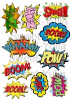 Вафельные картинки на тему: Супергерои (Халк, Спайдермен, Супермен, Капитан Америка, Железный человек)