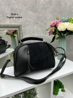 Чорний — натуральний замш — молодіжний каркасний клатч із кишенею спереду (2544-1)