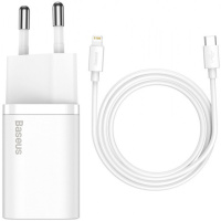 МЗП Baseus Super Si Quick Charger 20W (1USB-C) + кабель Type-C to Lightning (TZCCSUP-B)