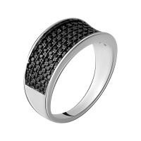 Серебряное кольцо CatalogSilver с фианитами, вес изделия 4,24 гр (2067344) 17 размер