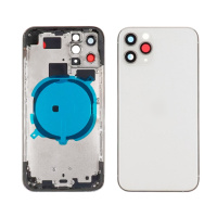 Корпус для Apple iPhone 11 Pro Silver (серебристый) с задним стеклом, рамкой и стеклом камеры