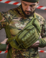 Сумка тактична на пояс або через оливове плече ВТ3767