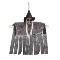 Подвесной декор на Хеллоуин Баба Яга 13637 65х100 см черный