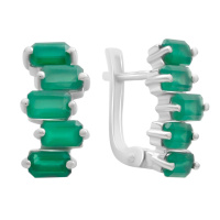 Серебряные серьги CatalogSilver с натуральным агатом 2.75ct (2189633)