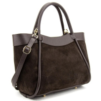 Замшева жіноча сумка з шкіряною вставкою Італія 77668DB