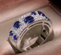 Кольцо женское «Голубая звезда» цвет серебро FoxyRocksy