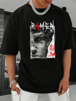 Футболка чорна з ДТФ принтом | 57-083