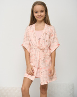 Комплект з сорочкою і халатом на дівчинку - Сердечко    6-7 років