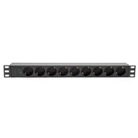 Силовой блок Kingda 19« 1U 9xSchuko, С14, без кабеля (KD-GER(16)N1009WKPB19A-C14)