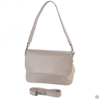 Натуральна шкіра. КАПУЧИНО — два відділення під клапаном - фабричний клатч високої якості українського виробництва (Луцьк, 792)