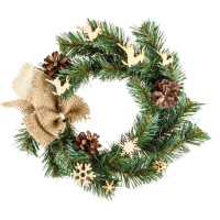 Венок искусственный рождественский с украшениями YES Небесная почта 903783 17.5 см