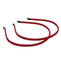 Обруч (заготовка) металл с велюром/ 0.7см/ Бордовый