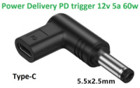 Переходник для роутера 12v (2.5a, 30w) 5.5x2.5mm з USB Type-C (Female) Power Delivery PD тригер (A class) 1 день гар.