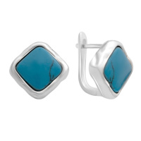 Серебряные серьги CatalogSilver с бирюзой (60002227)