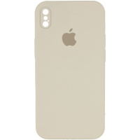 Чохол Silicone Case Square Full Camera Protective (AA) для Apple iPhone XS (5.8«), Бежевий / Antigue White - купити в SmartEra.ua