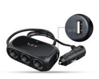 Разветвитель для прикуривателя Xunniu WT-D23 Black