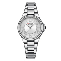 Жіночий годинник Curren 9091 Silver із нержавіючої сталі, класичний сріблястий браслет