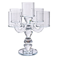 Канделябр на 5 свечей 19×19×24 см подсвечник декоративный стеклянный на ножке прозрачный HP-4-31