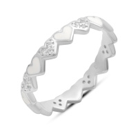 Серебряное кольцо CatalogSilver с емаллю, фианитами, вес изделия 1,76 гр (60002263) 18 размер