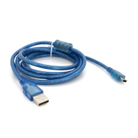 Кабель USB 2.0 RITAR (AM / Mini 5 pin) 1,5м, синій прозорий, Q200