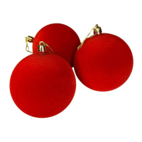 Набор игрушек на елку 19825 10 см 3 шт красный бархат