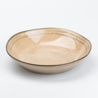 Тарілка супова керамічна 23 см у стилі ретро, бежевий