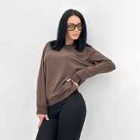 Базовий світшот з двонитки «Kaplan» оптом | Батал Шоколадний, 54-56