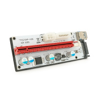 Плата PCE164P-N09 (V008S-Plus) Riser PCI-EX, x1=>x16, USB 3.0, DC12V(Molex&PCI-E/6pin), SATA/15pin, конденсаторы 270, VER008S,Пакет