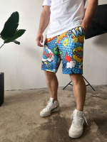 Яскраві чоловічі літні трикотажні шорти з трендовим дизайном