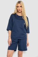 Костюм жіночий однотонний, колір синій, 238R116