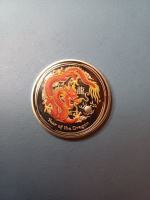 Магическая серебряная монета «Красный Дракон Удачи»