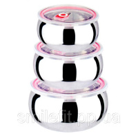 Набір із 3 сталевих судочків UNIQUE UN-1516 нержавіюча сталь