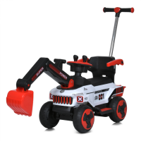 Дитяча каталка-толокар M 5783 трактор, 3 в 1 Червоний