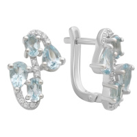 Серебряные серьги CatalogSilver с натуральным топазом 4.005ct (2179504)