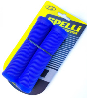 Грипсы (ручки руля)   SPELLI  SBG-6703 Синие, прямые, 2-х фактурные, резина-каучук, длина 125 мм BD