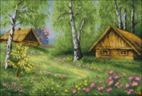 Схема для вышивки Деревянные домики