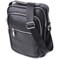 Стильная вертикальная сумка для мужчин из натуральной кожи Vintage sale_15113 Черный