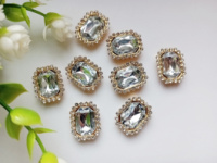 Стразовый декор. Размер 19×15 мм. Цвет - прозрачный. Цена указана за 1 шт