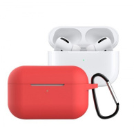 Чехол для Airpods 3  и Airpods 3 Pro красный с карабином