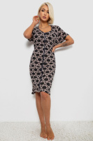 Халат жіночий на блискавці в горох, колір чорний, 257R1030-3