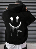 Худі чорне з ДТФ (оверсайз) | 66-282