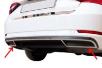 Накладки на кромку заднего бампера Carmos (2 шт., нерж. сталь) для Skoda Superb 2015-2024 гг